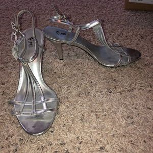Silver heels. New.